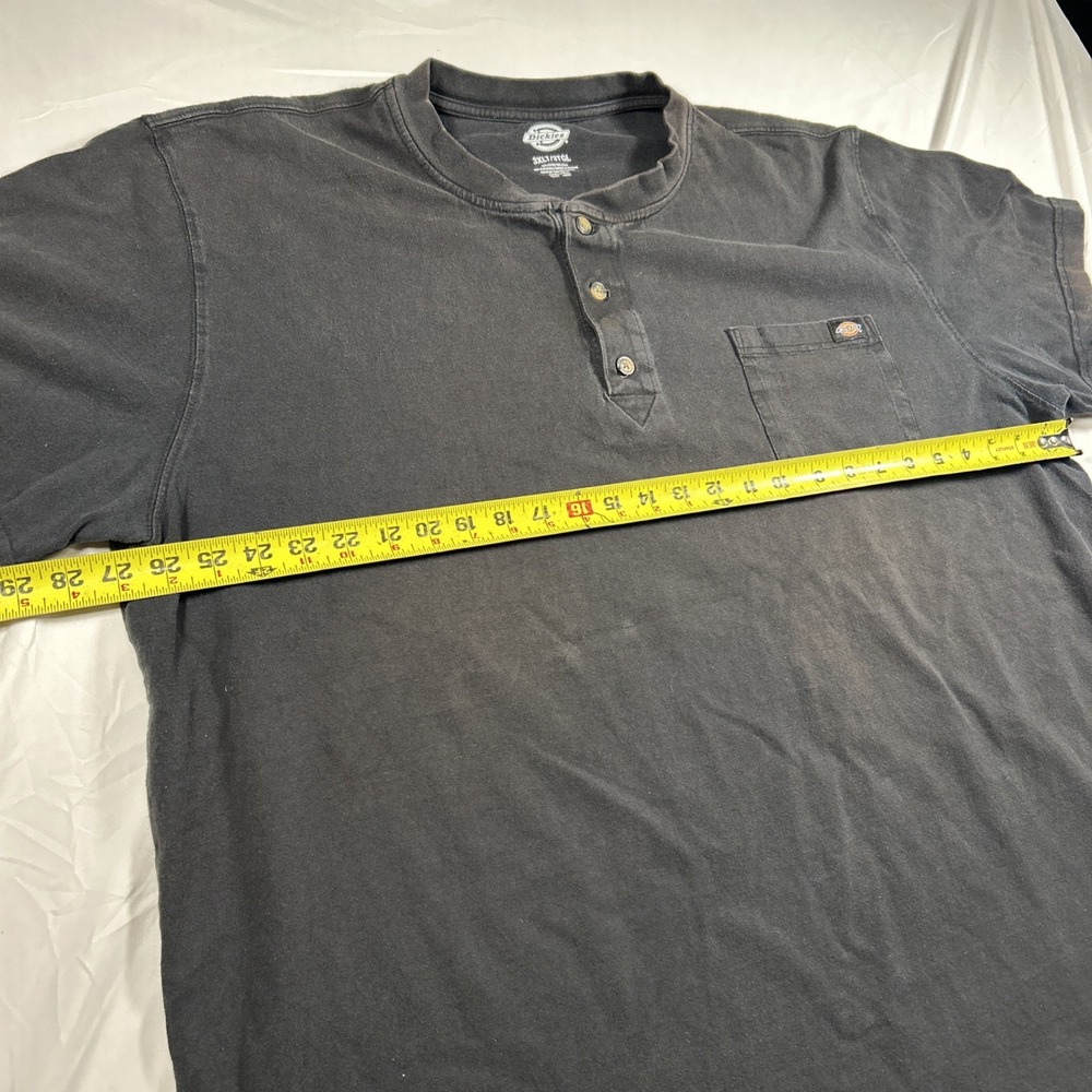 Dickies Shirt Mens 3XL Blue 100% Cotton Henley Long Sleeve distressed Y2K ๐ฅ - Picture 4 of 8